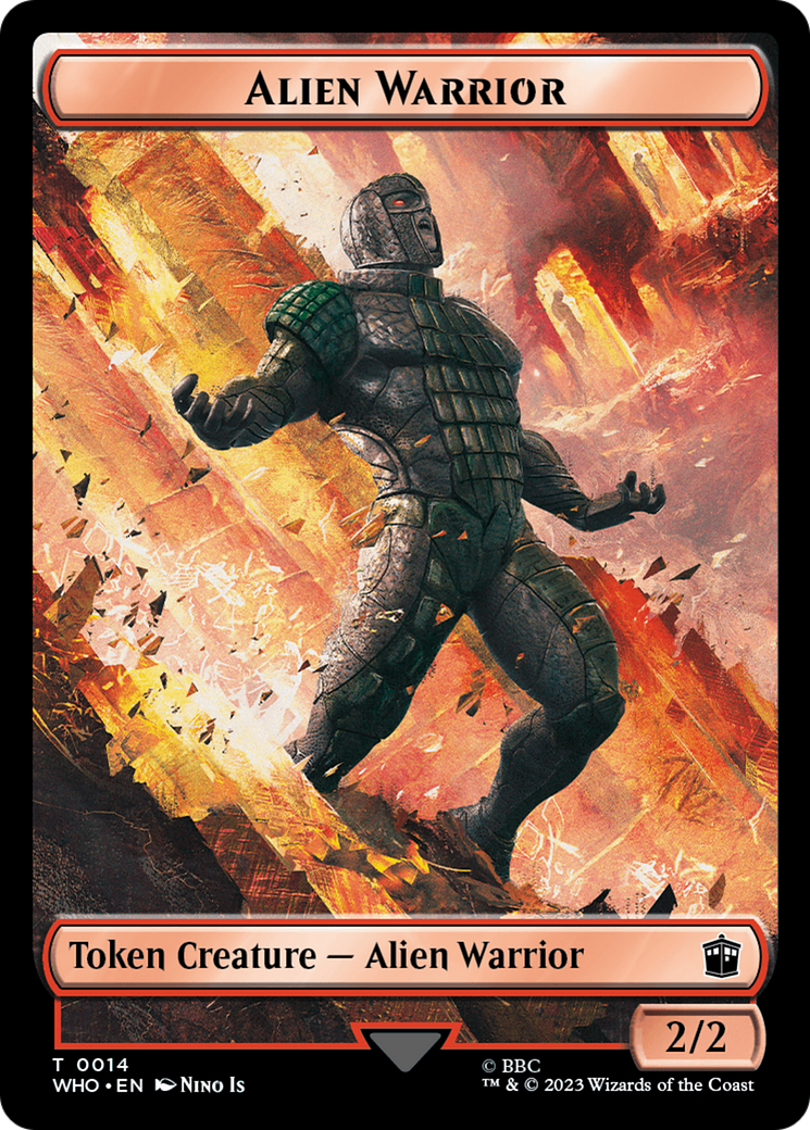 Soldier // Alien Warrior Double-Sided Token [Doctor Who Tokens] | Gaming Infinity