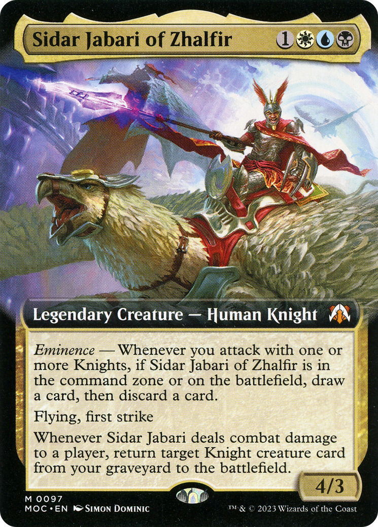 Sidar Jabari of Zhalfir (Extended Art) [March of the Machine Commander] | Gaming Infinity