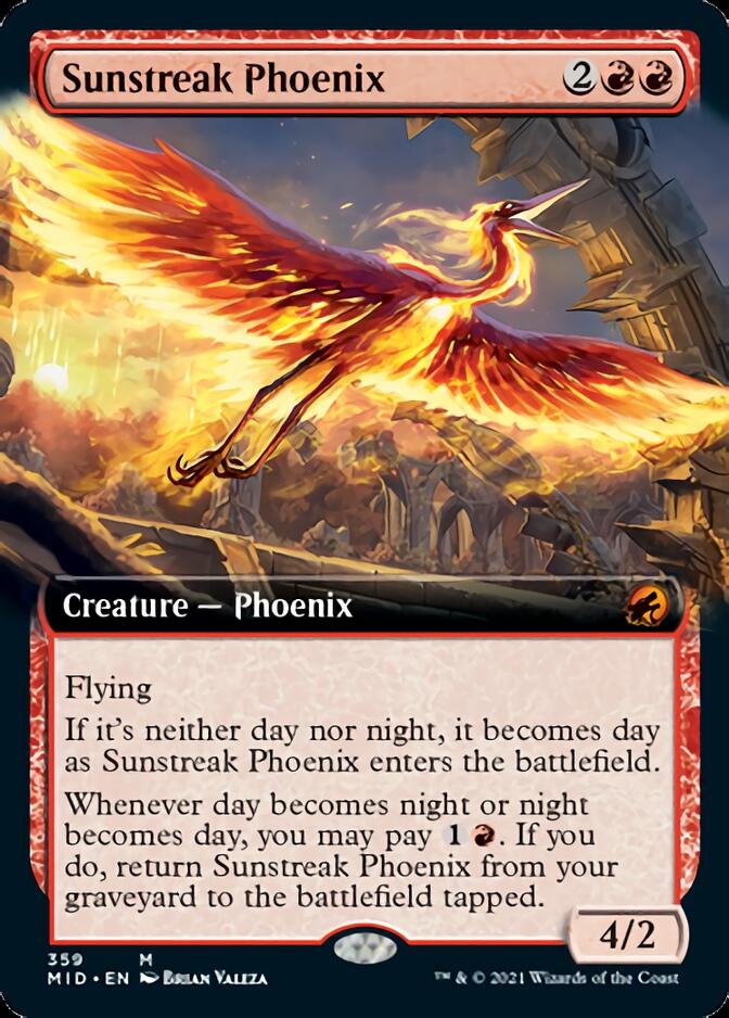 Sunstreak Phoenix (Extended Art) [Innistrad: Midnight Hunt] | Gaming Infinity