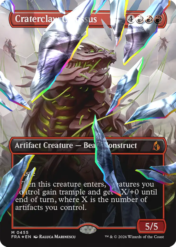 Craterclaw Colossus (Borderless) (Facet Foil) [Reality Fracture] | Gaming Infinity