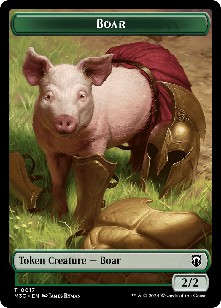 Boar (Ripple Foil) // Forest Dryad Double-Sided Token [Modern Horizons 3 Commander Tokens] | Gaming Infinity