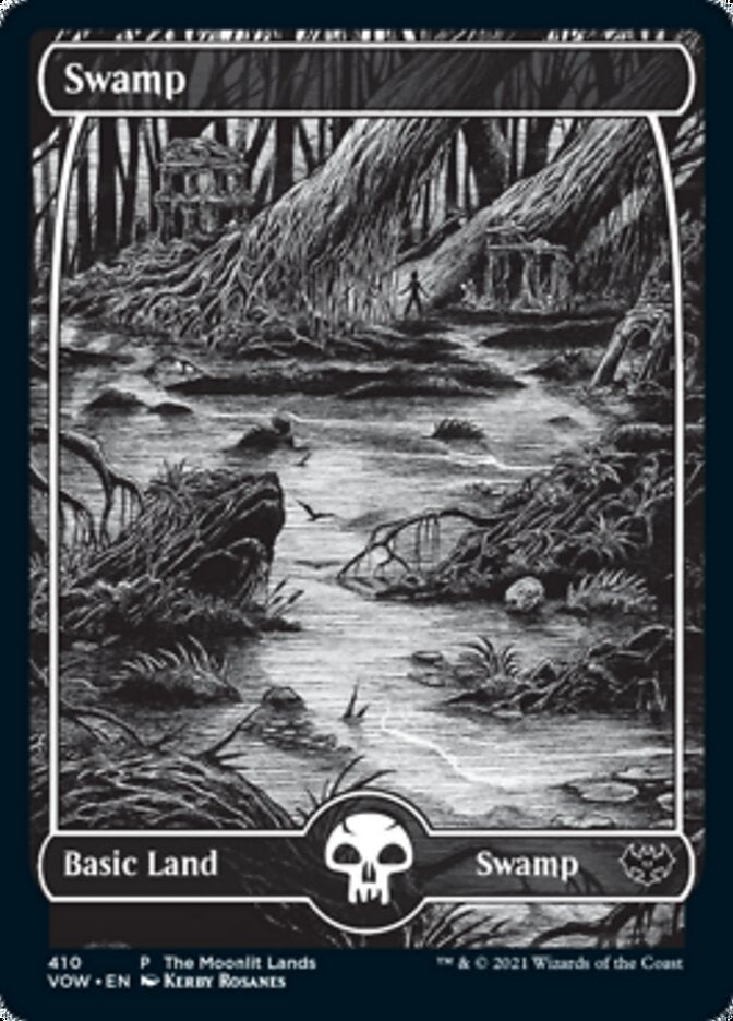 Swamp (The Moonlit Lands) (Foil Etched) [Innistrad: Crimson Vow Promos] | Gaming Infinity