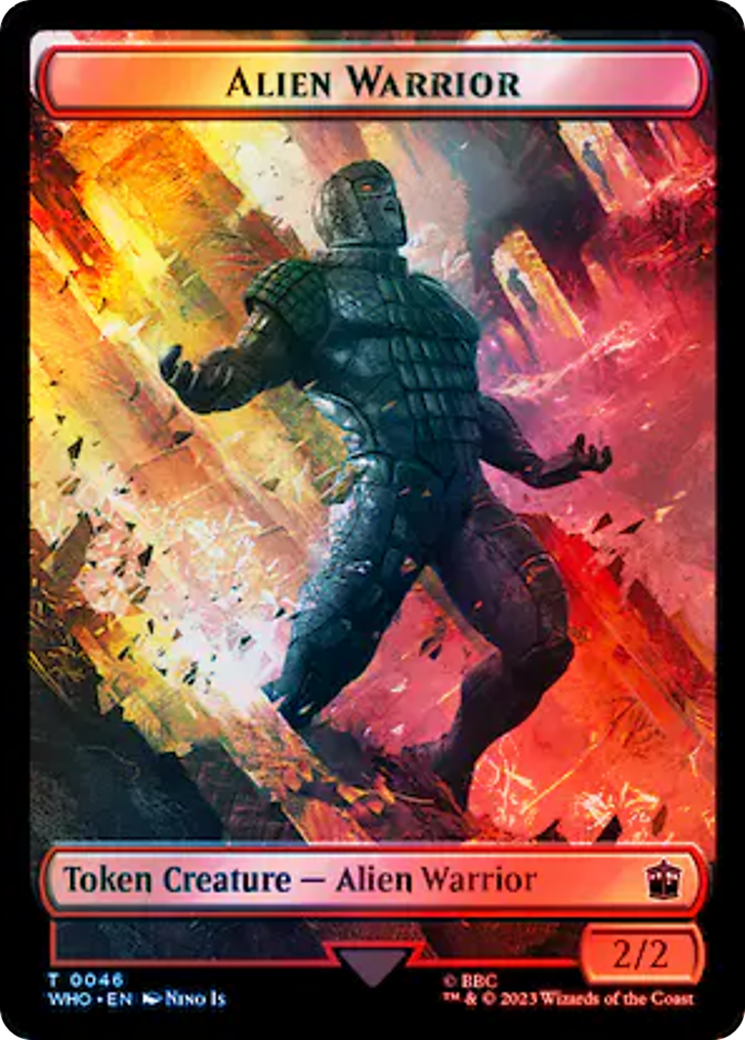 Dalek // Alien Warrior Double-Sided Token (Surge Foil) [Doctor Who Tokens] | Gaming Infinity