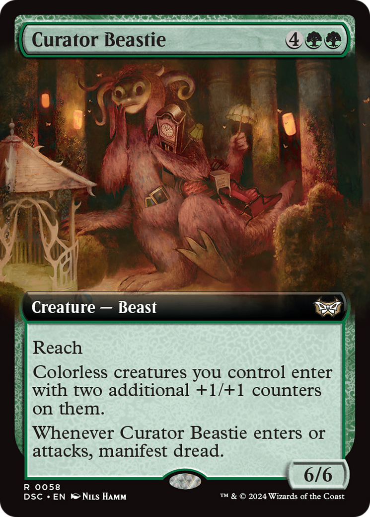 Curator Beastie (Extended Art) [Duskmourn: House of Horror Commander] | Gaming Infinity