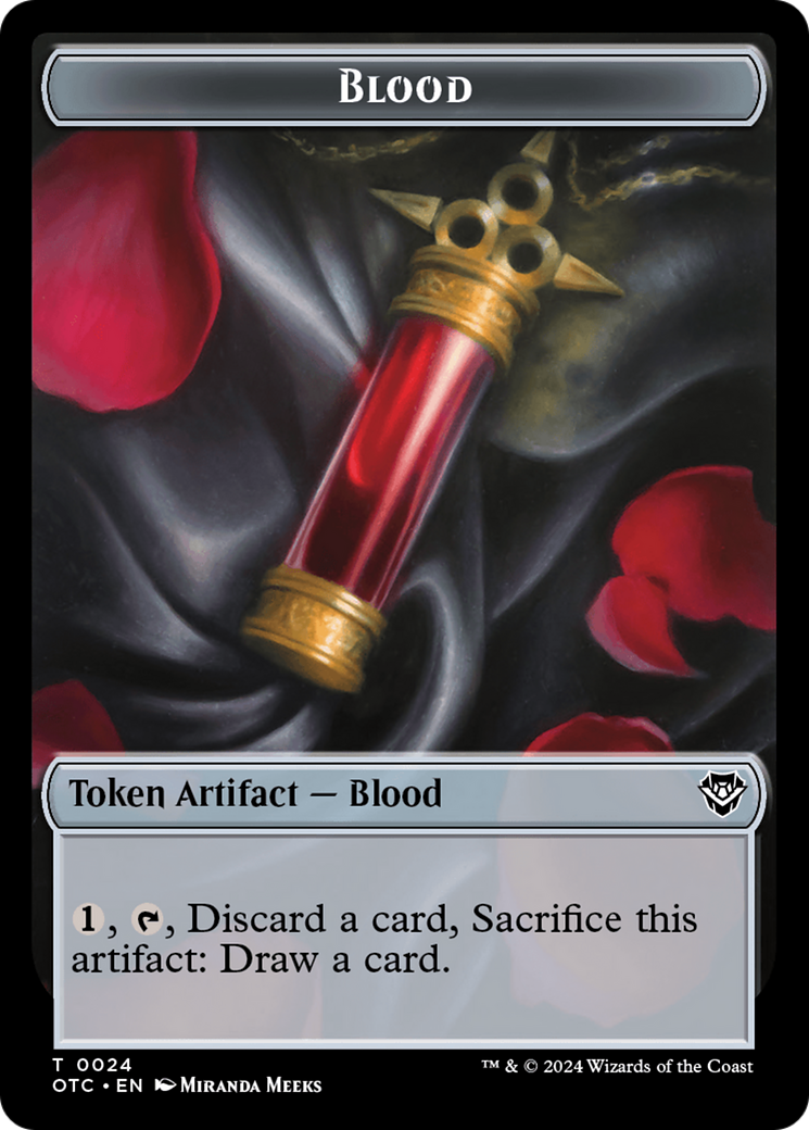 Rat // Blood Double-Sided Token [Outlaws of Thunder Junction Commander Tokens] | Gaming Infinity