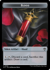 Rat // Blood Double-Sided Token [Outlaws of Thunder Junction Commander Tokens] | Gaming Infinity