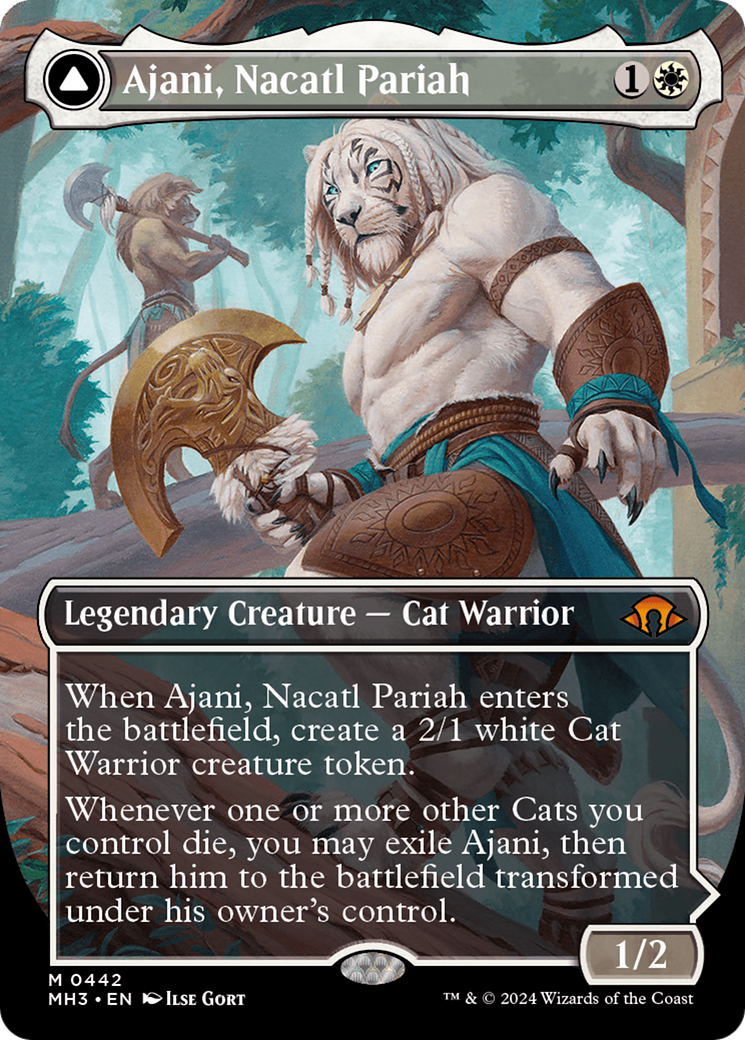 Ajani, Nacatl Pariah // Ajani, Nacatl Avenger (Borderless) [Modern Horizons 3] | Gaming Infinity