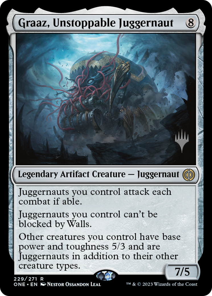 Graaz, Unstoppable Juggernaut (Promo Pack) [Phyrexia: All Will Be One Promos] | Gaming Infinity