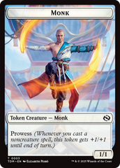 Bird // Monk Double-Sided Token [Tarkir: Dragonstorm Tokens] | Gaming Infinity