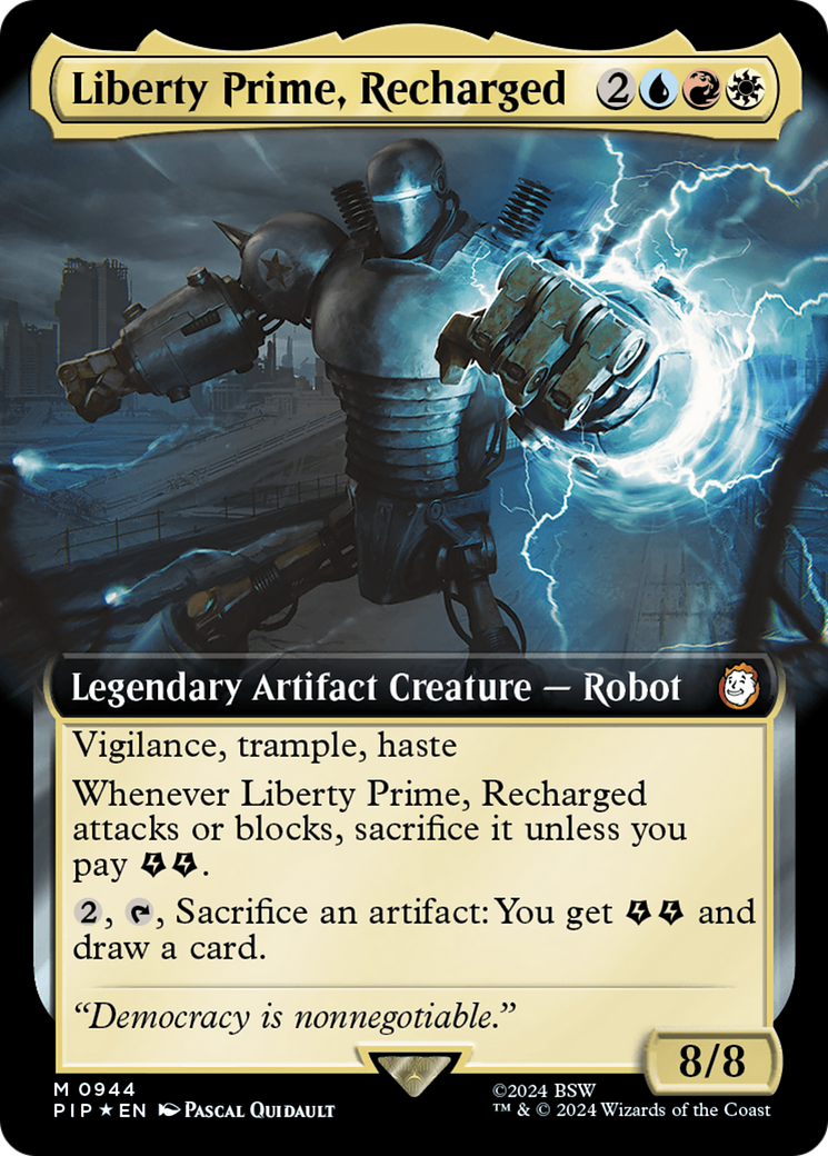 Liberty Prime, Recharged (Extended Art) (Surge Foil) [Fallout] | Gaming Infinity