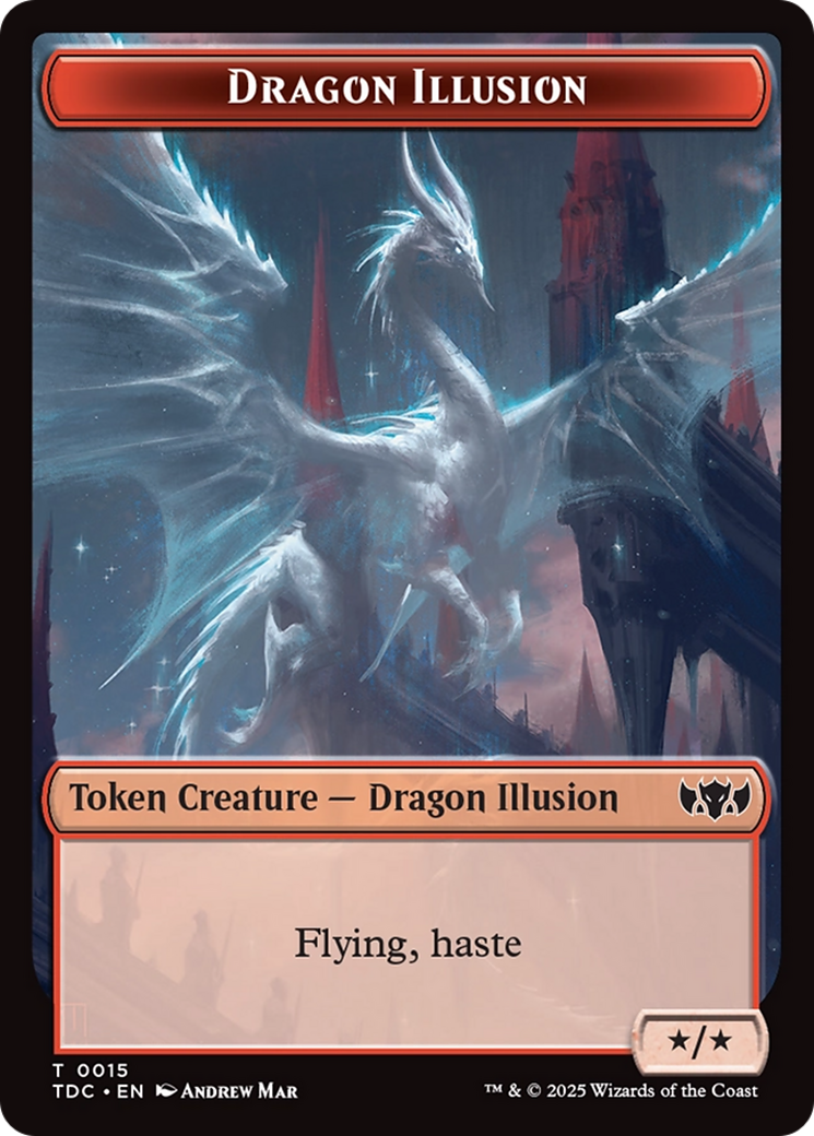 Dragon Illusion // Monk Double-Sided Token [Tarkir: Dragonstorm Commander Tokens] | Gaming Infinity