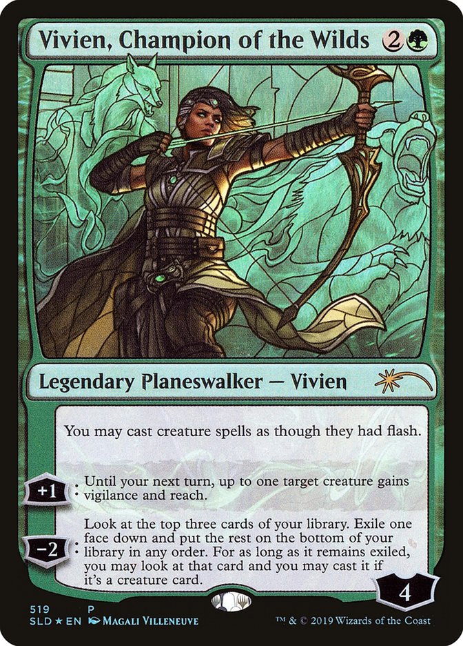 Vivien, Champion of the Wilds (Stained Glass) [Secret Lair Drop Promos] | Gaming Infinity