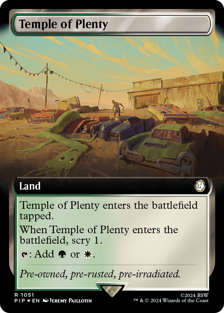Temple of Plenty (Extended Art) (Surge Foil) [Fallout] | Gaming Infinity