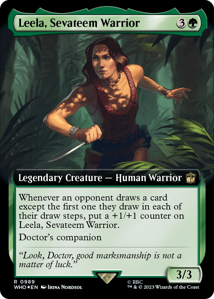 Leela, Sevateem Warrior (Extended Art) (Surge Foil) [Doctor Who] | Gaming Infinity