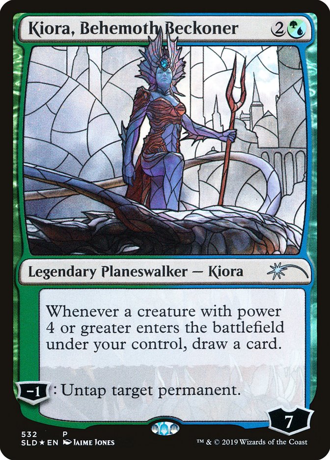 Kiora, Behemoth Beckoner (Stained Glass) [Secret Lair Drop Promos] | Gaming Infinity