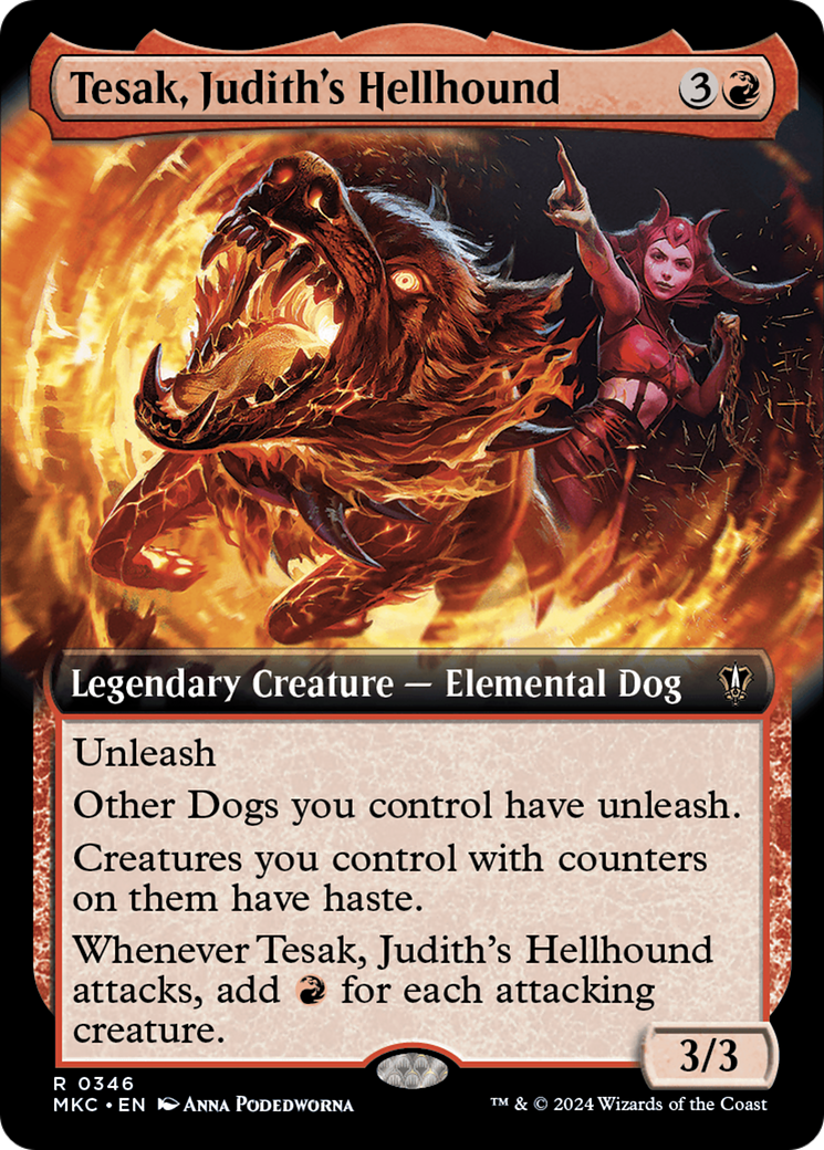 Tesak, Judith's Hellhound (Extended Art) [Murders at Karlov Manor Commander] | Gaming Infinity