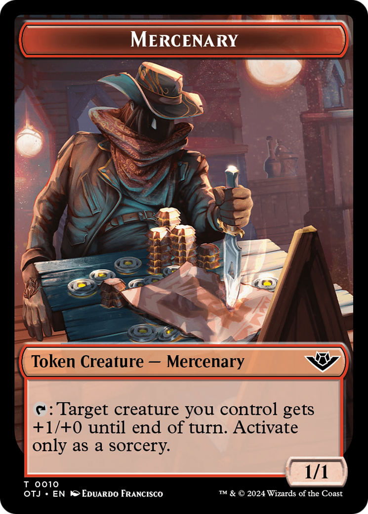 Mercenary // Human Rogue Double-Sided Token [Outlaws of Thunder Junction Tokens] | Gaming Infinity