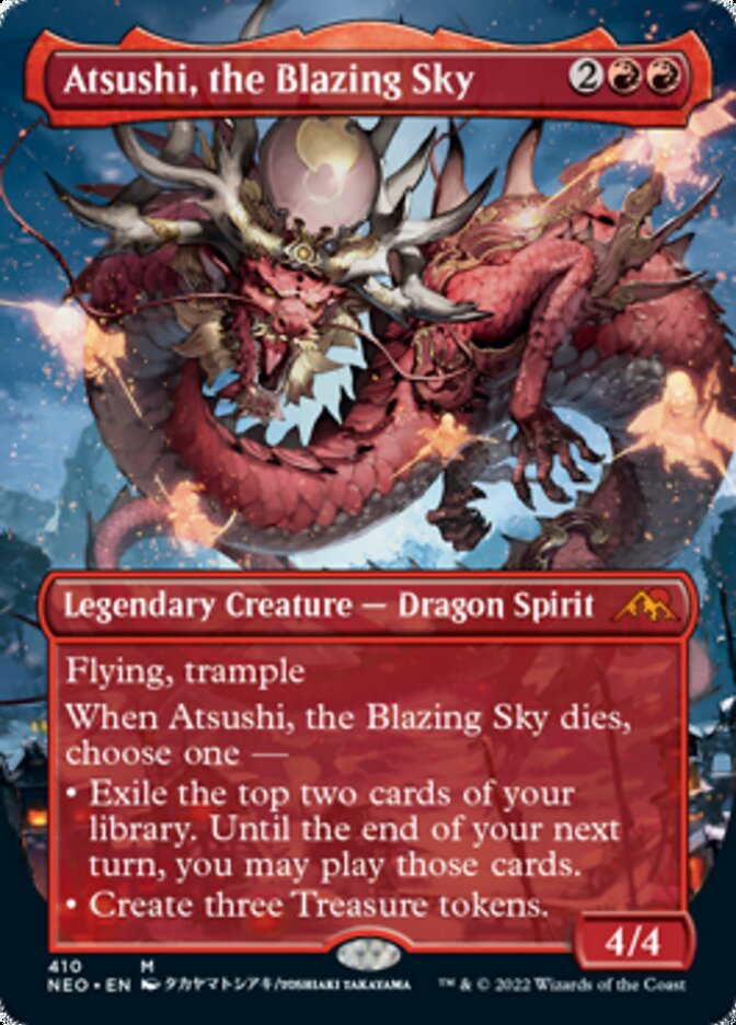 Atsushi, the Blazing Sky (Borderless Alternate Art) [Kamigawa: Neon Dynasty] | Gaming Infinity