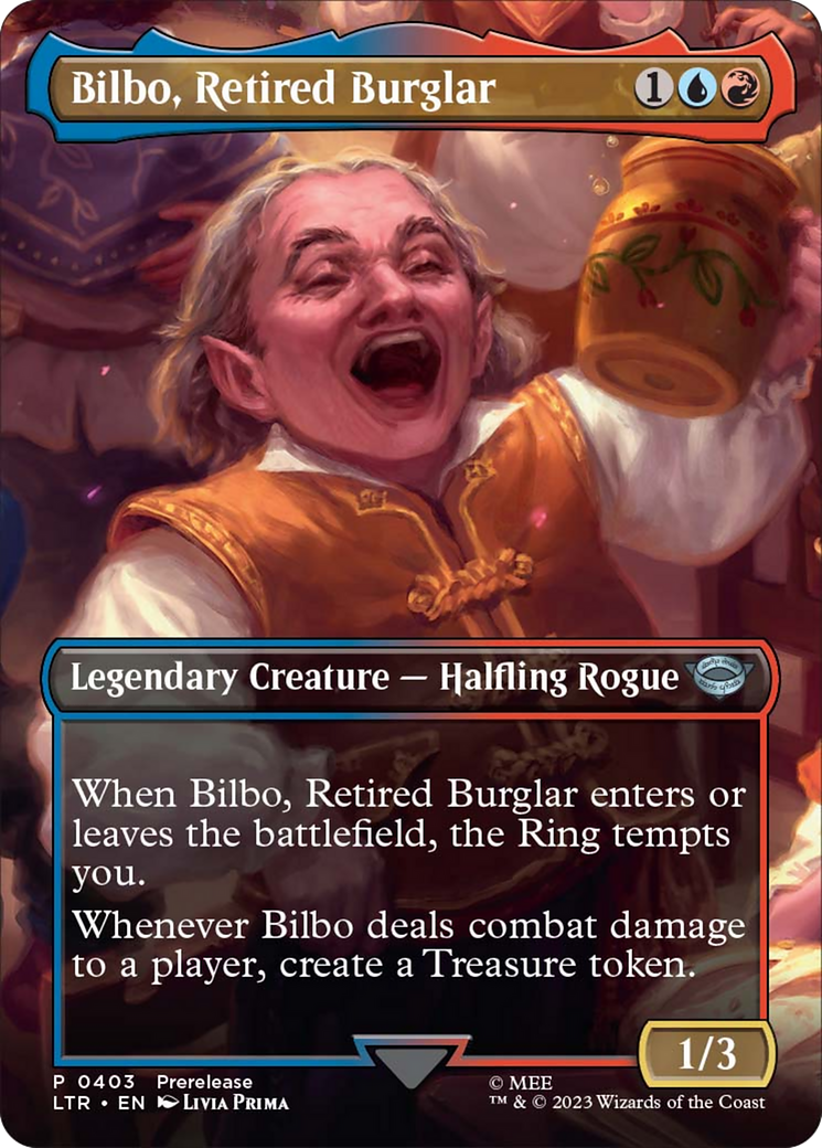 Bilbo, Retired Burglar (Borderless Alternate Art) [The Lord of the Rings: Tales of Middle-Earth] | Gaming Infinity