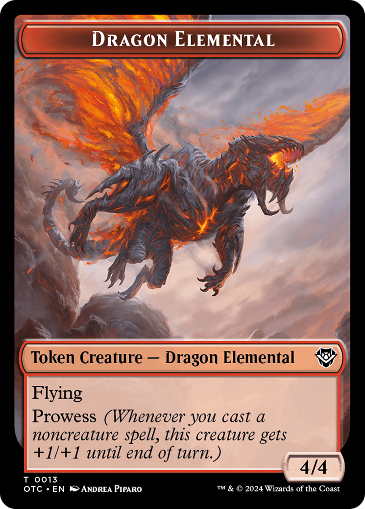 Dragon Elemental // Treasure Double-Sided Token [Outlaws of Thunder Junction Commander Tokens] | Gaming Infinity