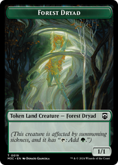 Boar (Ripple Foil) // Forest Dryad Double-Sided Token [Modern Horizons 3 Commander Tokens] | Gaming Infinity