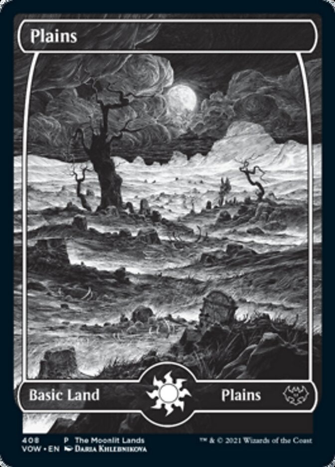 Plains (The Moonlit Lands) (Foil Etched) [Innistrad: Crimson Vow Promos] | Gaming Infinity