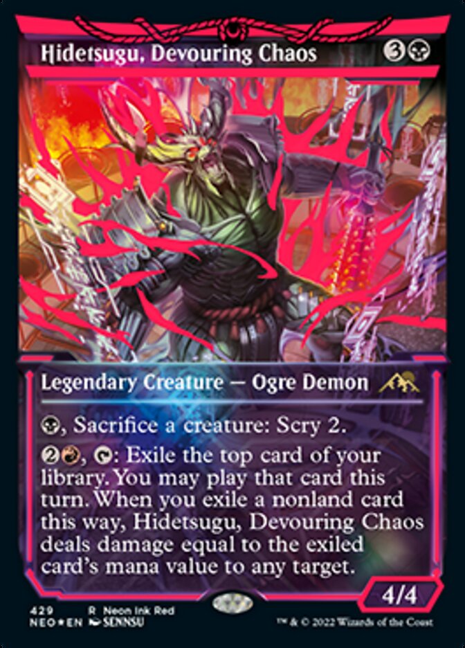 Hidetsugu, Devouring Chaos (Neon Ink Red) [Kamigawa: Neon Dynasty] | Gaming Infinity