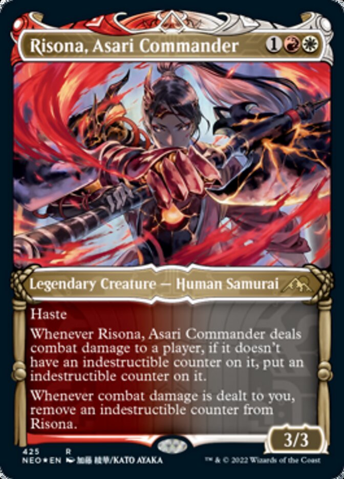 Risona, Asari Commander (Showcase) (Foil Etched) [Kamigawa: Neon Dynasty] | Gaming Infinity