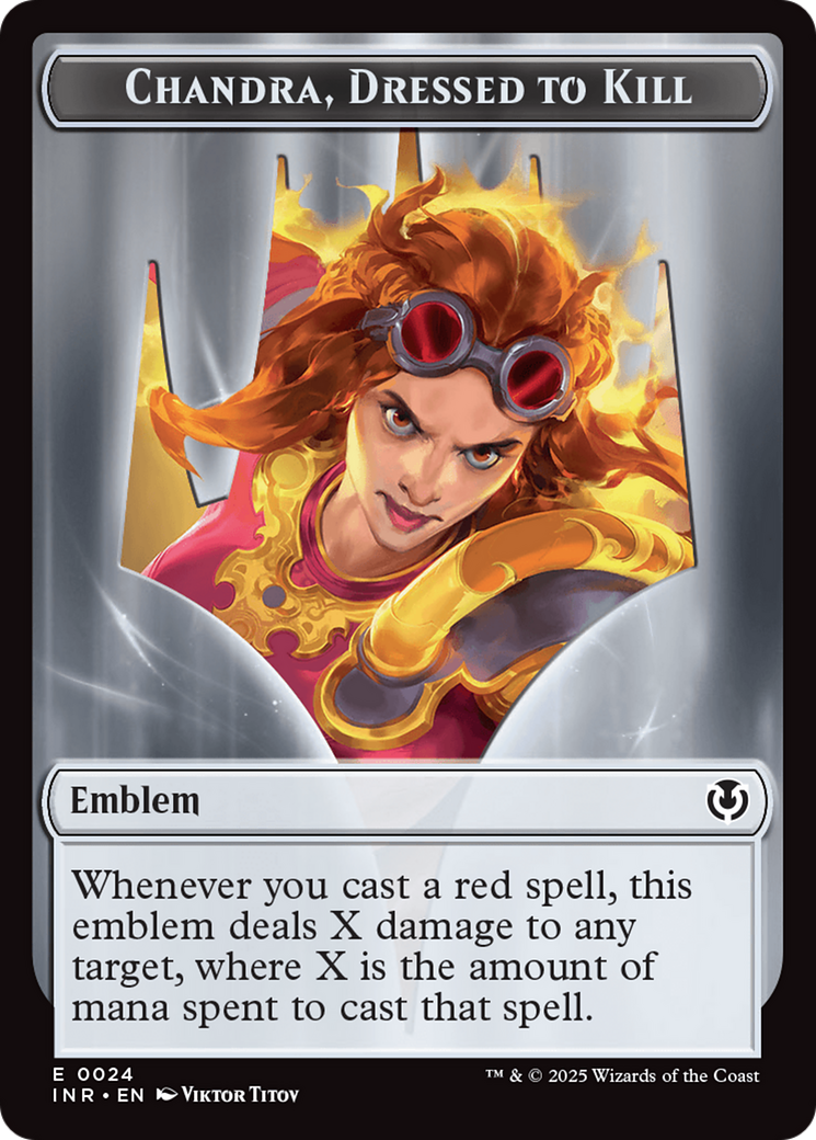 Human (0014) // Emblem - Chandra, Dressed to Kill Double-Sided Token [Innistrad Remastered Tokens] | Gaming Infinity