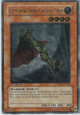Elemental Hero Captain Gold [FOTB-EN014] Ultimate Rare | Gaming Infinity