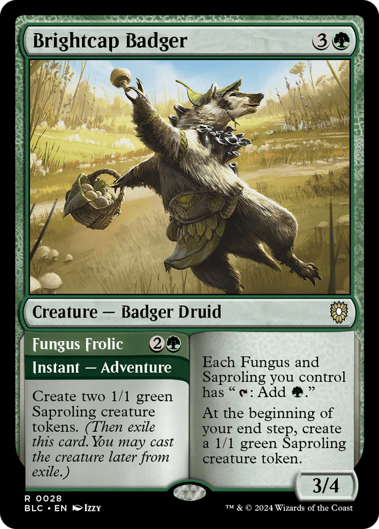 Brightcap Badger // Fungus Frolic [Bloomburrow Commander] | Gaming Infinity