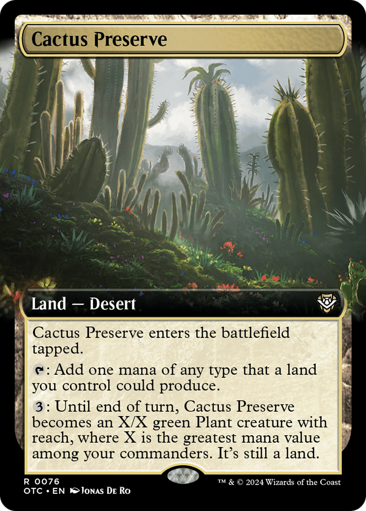 Cactus Preserve (Extended Art) [Outlaws of Thunder Junction Commander] | Gaming Infinity