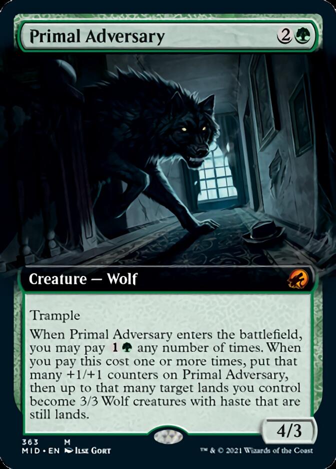 Primal Adversary (Extended Art) [Innistrad: Midnight Hunt] | Gaming Infinity