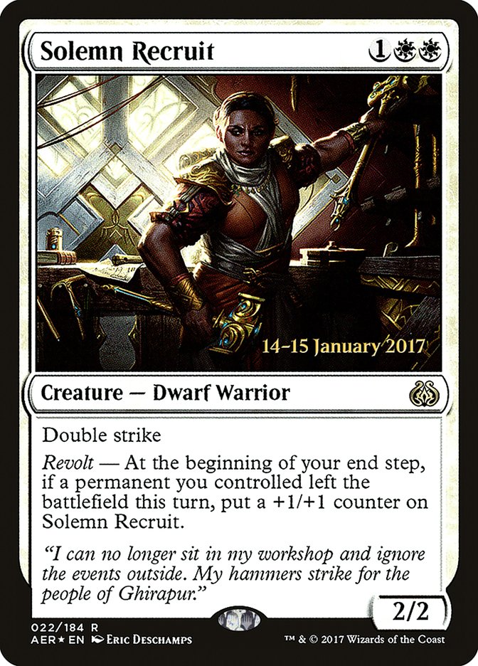 Solemn Recruit [Aether Revolt Prerelease Promos] | Gaming Infinity