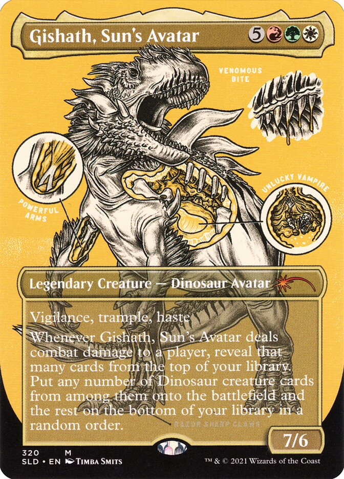 Gishath, Sun's Avatar (Borderless Foil Etched) [Secret Lair Drop Series] | Gaming Infinity