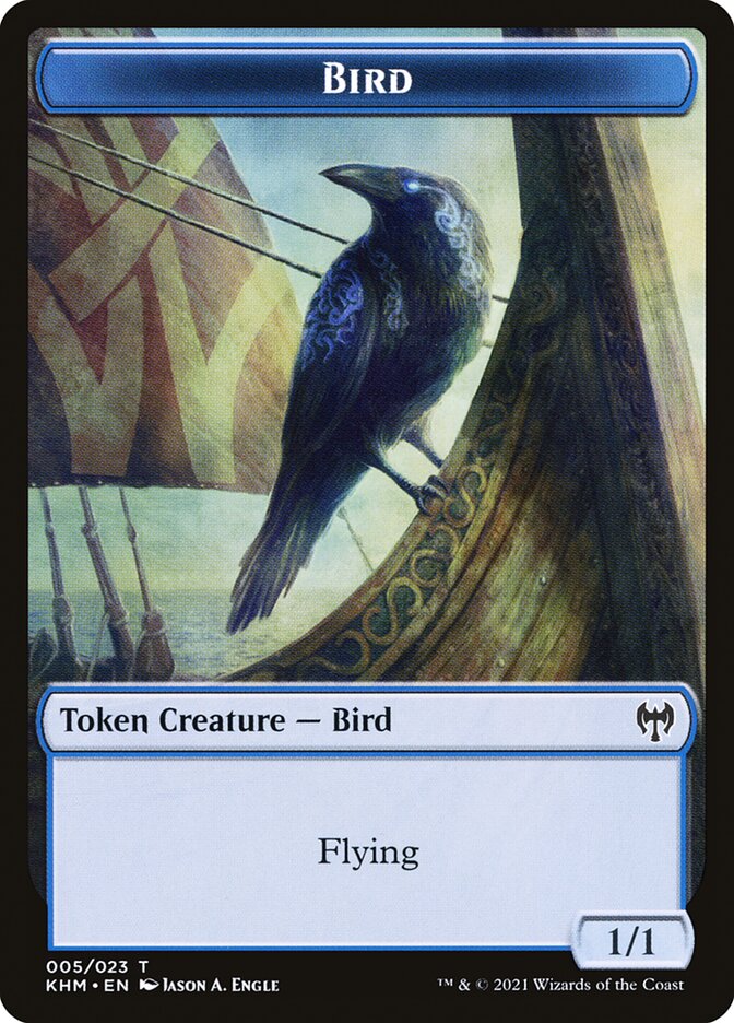 Elf Warrior // Bird Double-Sided Token [Kaldheim Tokens] | Gaming Infinity