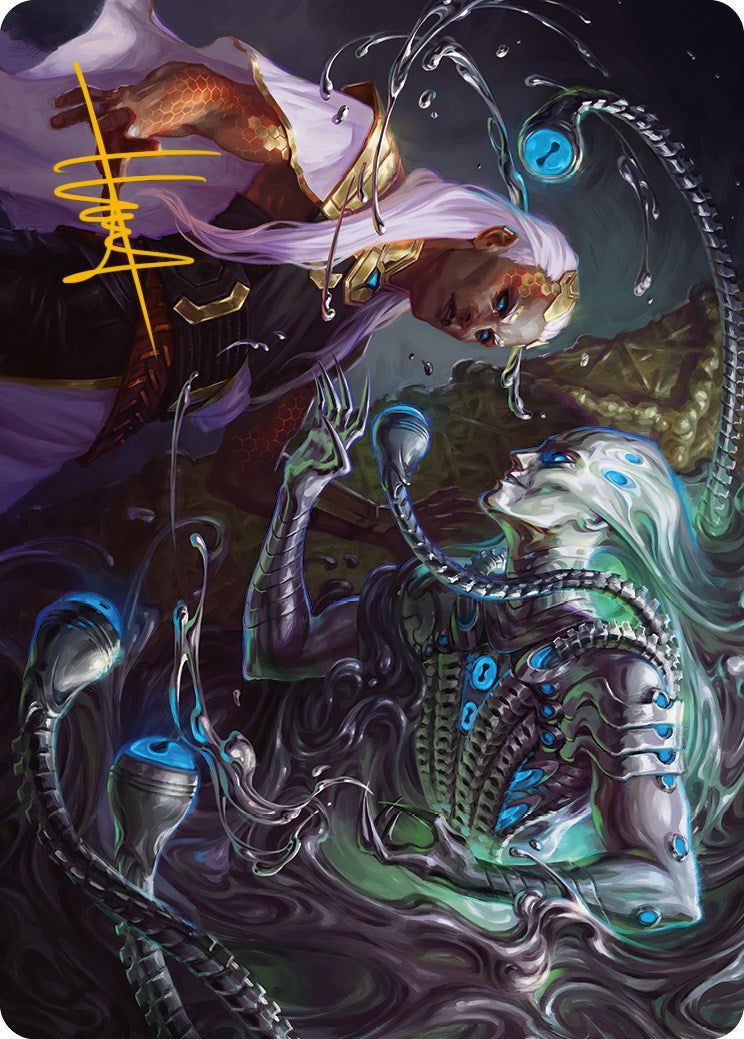 Mirage Mockery Art Card (Gold-Stamped Signature) [Phyrexia: All Will Be One Art Series] | Gaming Infinity