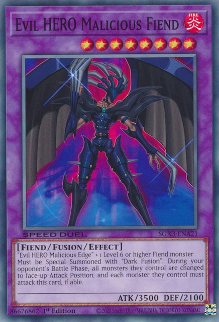 Evil HERO Malicious Fiend [SGX3-ENA21] Common | Gaming Infinity