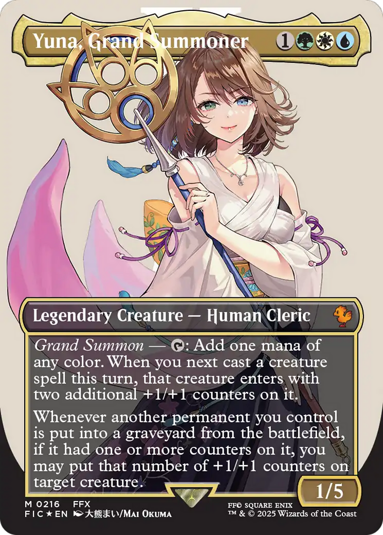 Yuna, Grand Summoner (Borderless) (Surge Foil) [FINAL FANTASY Commander] | Gaming Infinity