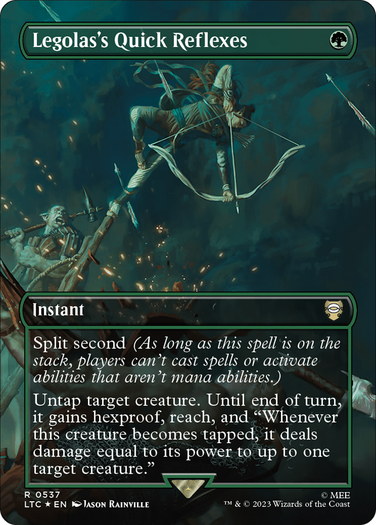 Legolas's Quick Reflexes (Borderless) (Surge Foil) [The Lord of the Rings: Tales of Middle-Earth Commander] | Gaming Infinity