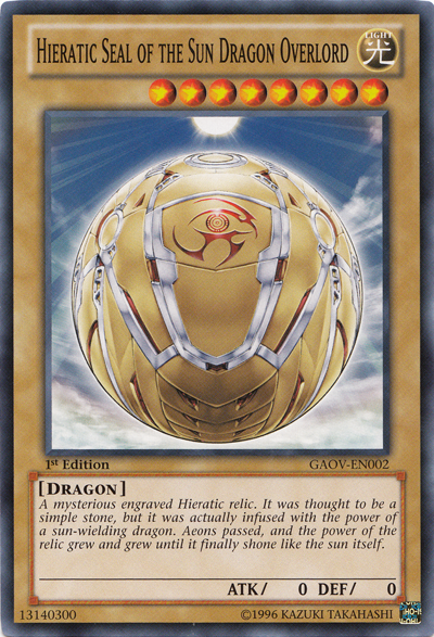 Hieratic Seal of the Sun Dragon Overlord [GAOV-EN002] Common | Gaming Infinity