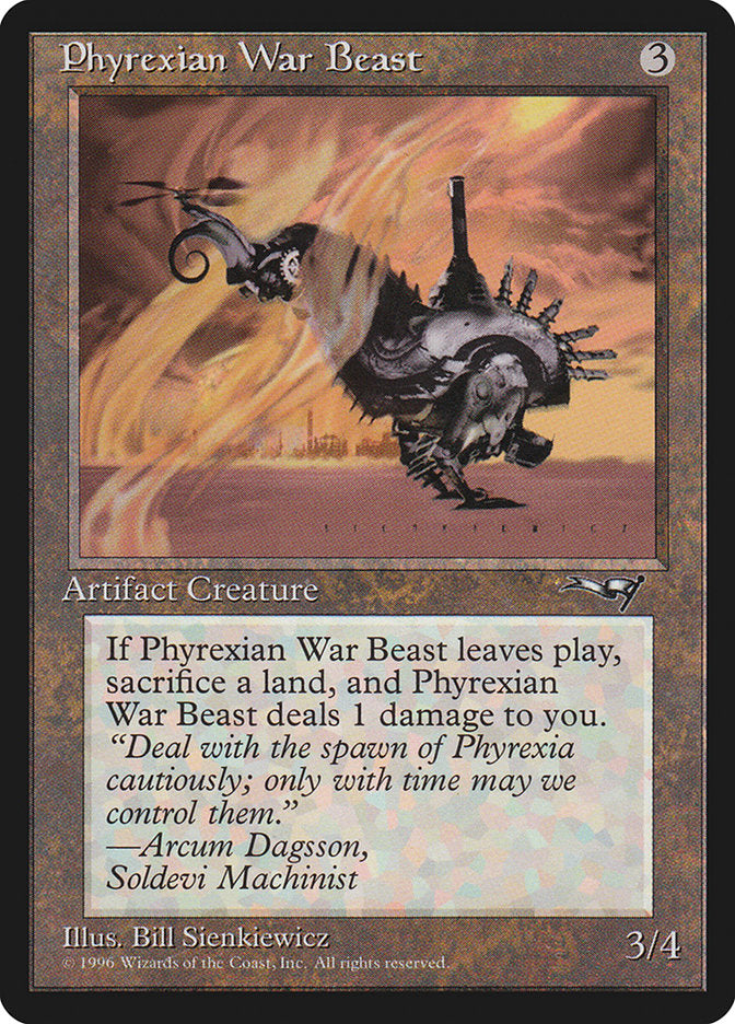 Phyrexian War Beast (Signature on Right) [Alliances] | Gaming Infinity