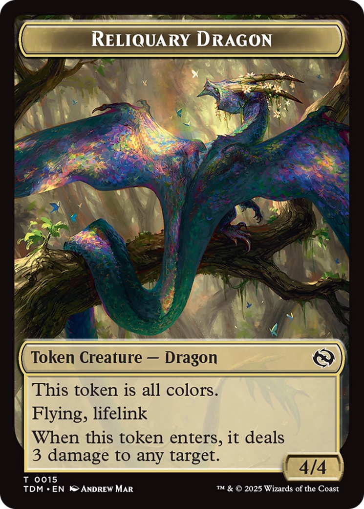 Reliquary Dragon // Dragon (0011) Double-Sided Token [Tarkir: Dragonstorm Tokens] | Gaming Infinity