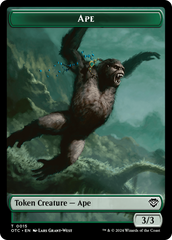 Ape // Shark Double-Sided Token [Outlaws of Thunder Junction Commander Tokens] | Gaming Infinity