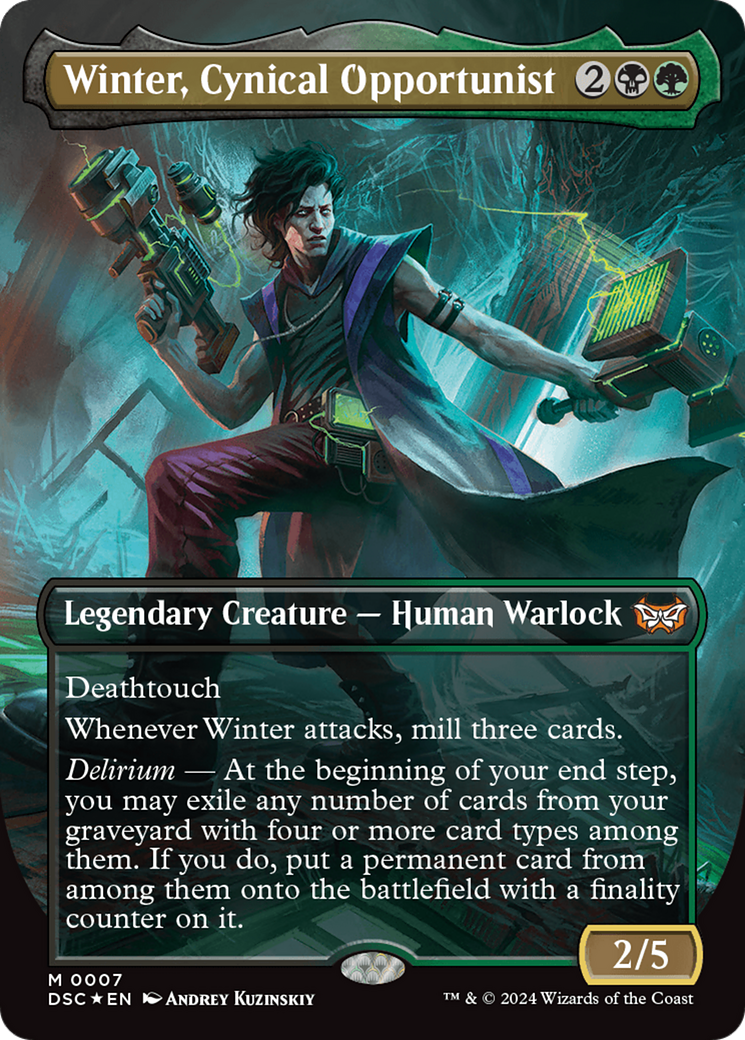 Winter, Cynical Opportunist (Borderless) [Duskmourn: House of Horror Commander] | Gaming Infinity