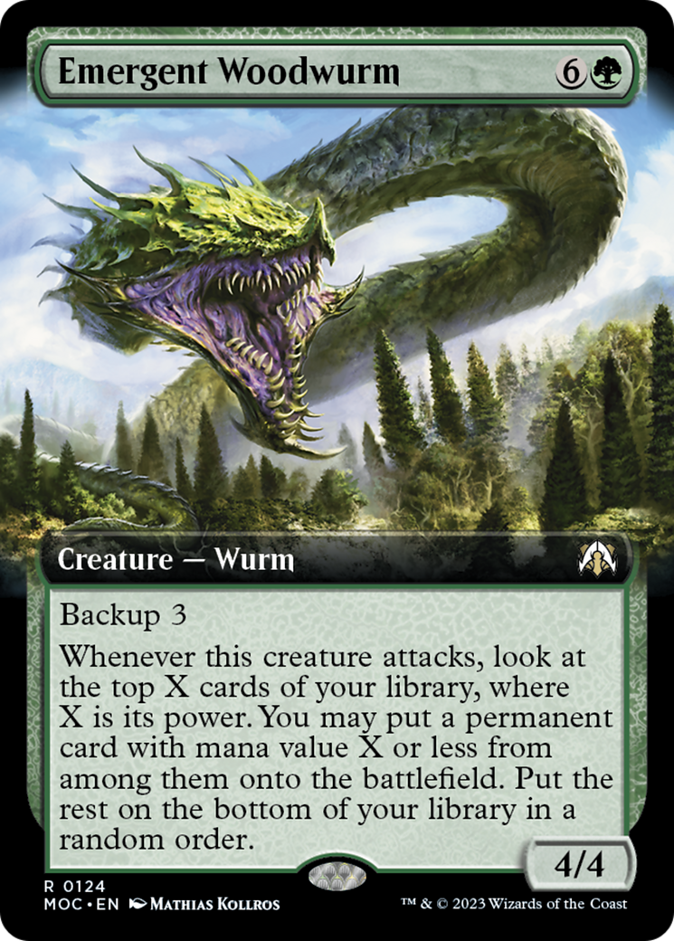 Emergent Woodwurm (Extended Art) [March of the Machine Commander] | Gaming Infinity