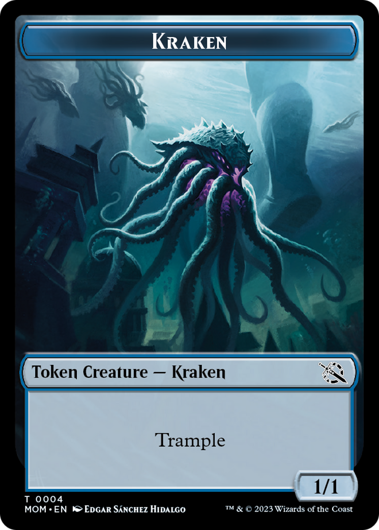 Monk // Kraken Double-Sided Token [March of the Machine Tokens] | Gaming Infinity