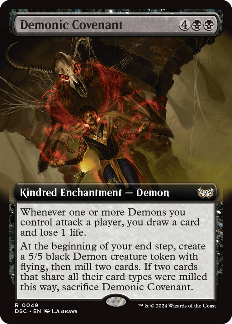 Demonic Covenant (Extended Art) [Duskmourn: House of Horror Commander] | Gaming Infinity