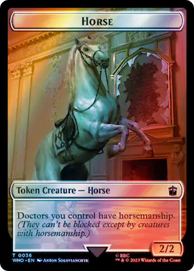 Horse // Alien Salamander Double-Sided Token (Surge Foil) [Doctor Who Tokens] | Gaming Infinity