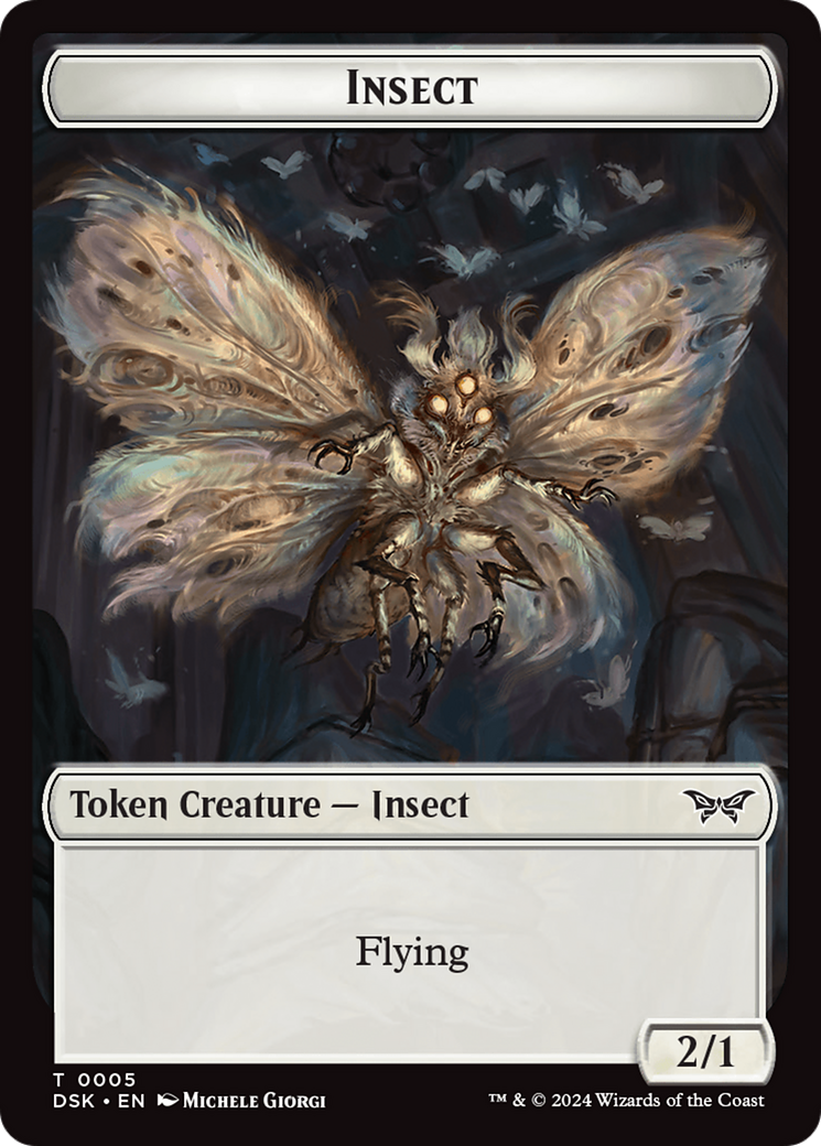 Insect (0005) // Manifest Double-Sided Token [Duskmourn: House of Horror Tokens] | Gaming Infinity